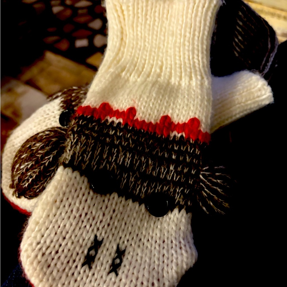 Adorable Valentine sock monkey with sock monkey scarf/hand warmer New
